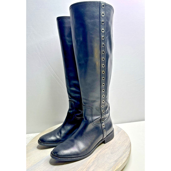 MICHAEL KORS Faux Leather Britt Riding Boot Women's Size US 7 M Black - Picture 3 of 12